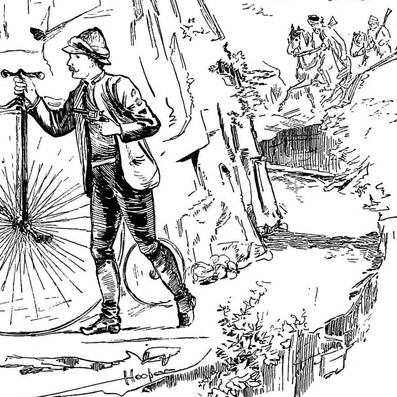 Ilustracije so iz knjige S kolesom okoli sveta, ki je prosto dostopna v spletni knjižnici archive.org.